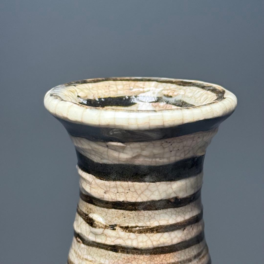 古唐津　輪線文大徳利　花瓶　発掘品　蒐集家放出品　桃山〜江戸初期　古美術　骨董