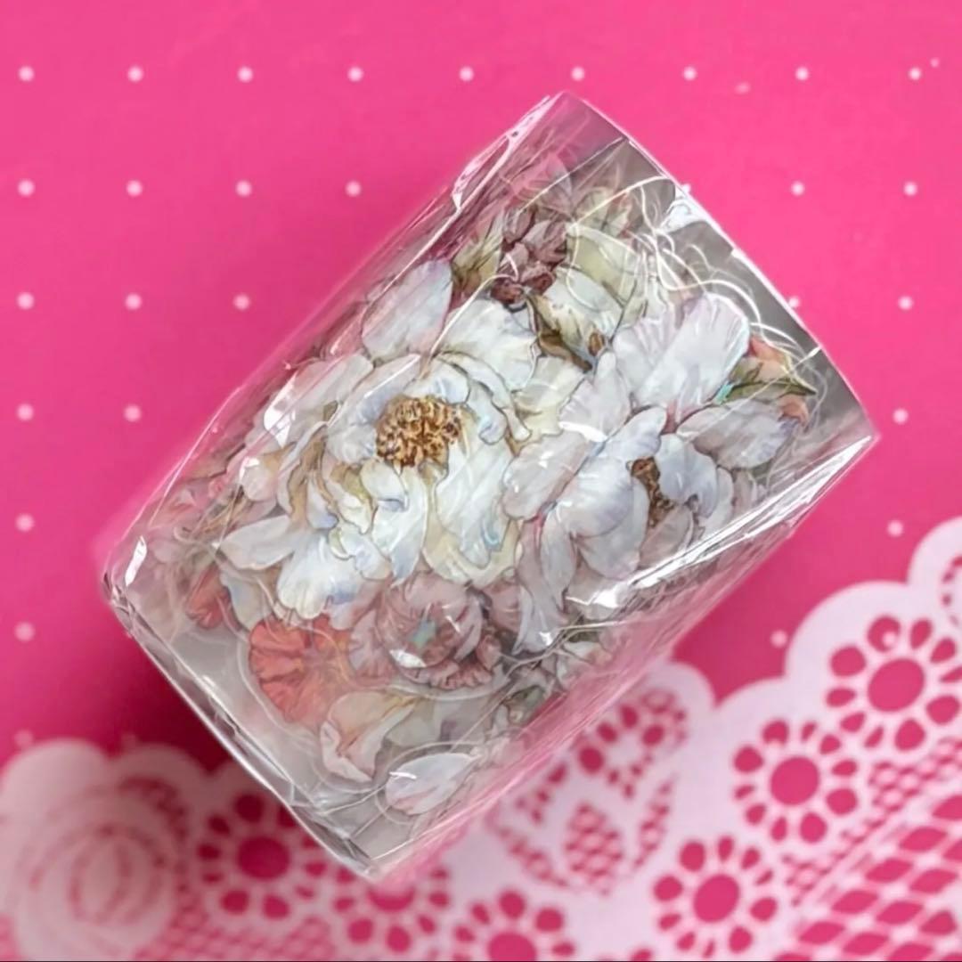 贝壳光 花满枝 ダイカット加工 5.5cm×5m 海外マスキングテープ　花