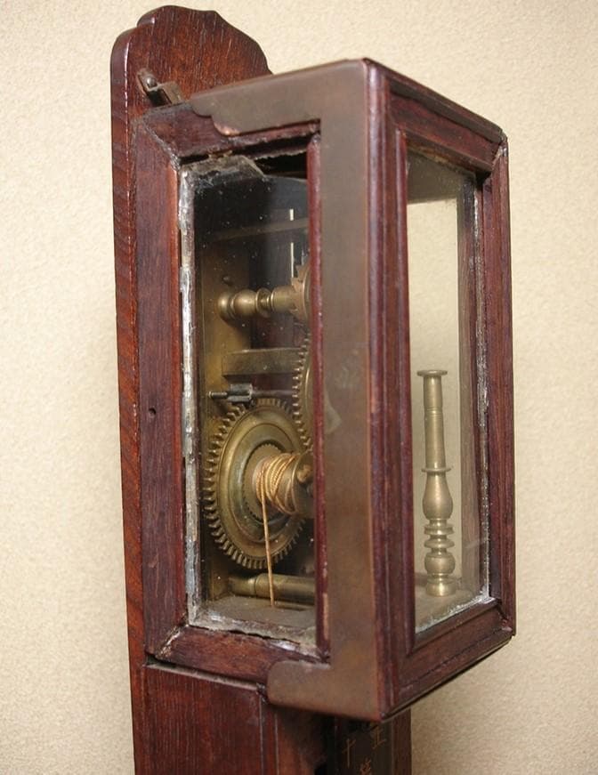 【大名品】◆『尺時計』江戸期 和時計 円天符 節板式文字盤 桑造枠◆検）大名時計