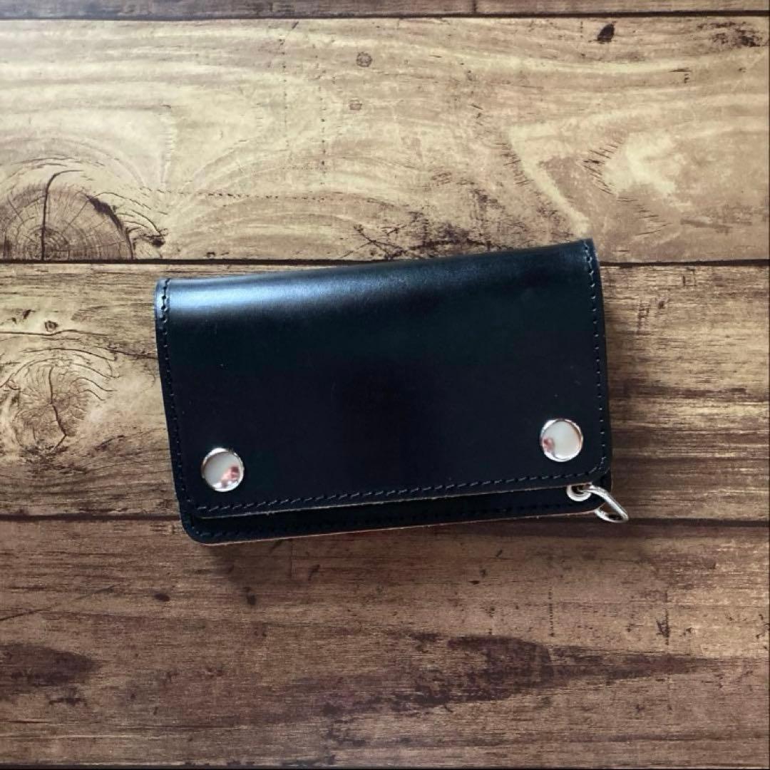 【高山道博】ミドルトラッカーウォレットアポロコンチョ【お札を折らずに収納】