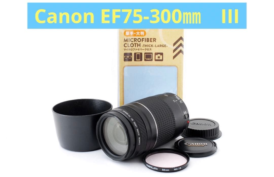 フード付☆キャノン☆超望遠レンズ☆Canon EF75-300㎜　III