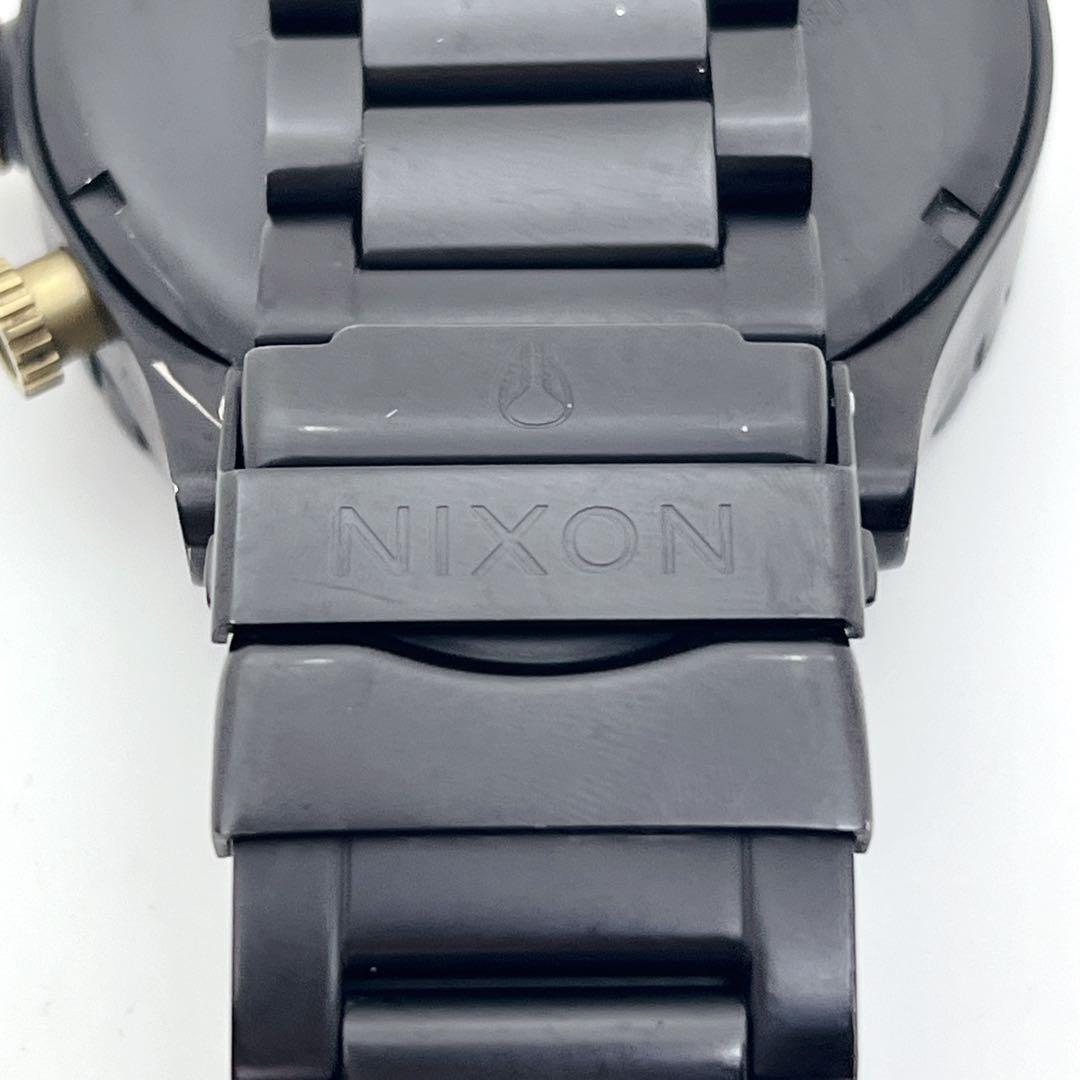 【左リューズ】NIXON ニクソン 51-30 クロノ デイト 黒 稼働品
