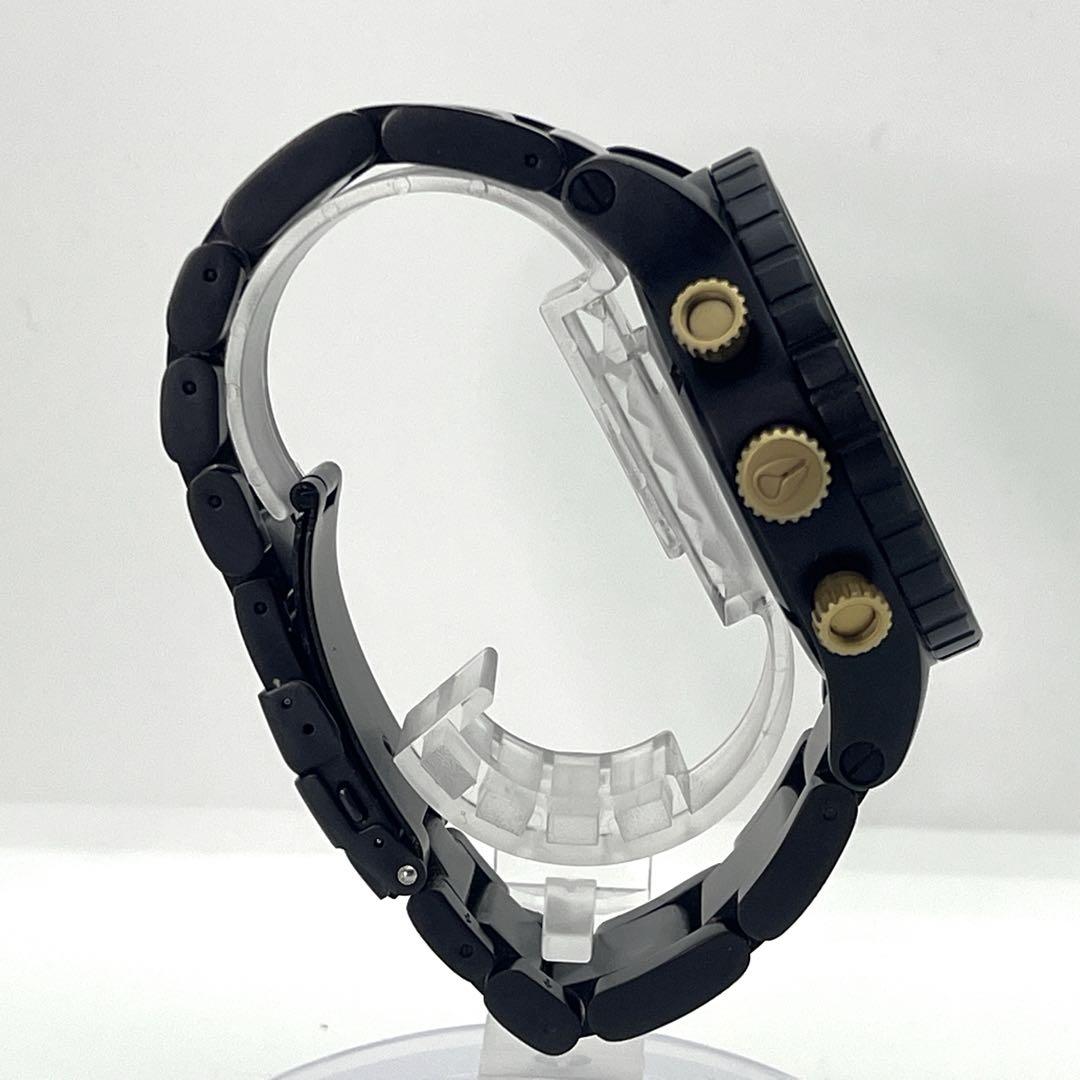【左リューズ】NIXON ニクソン 51-30 クロノ デイト 黒 稼働品