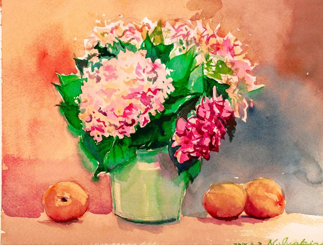 水彩画「紫陽花」