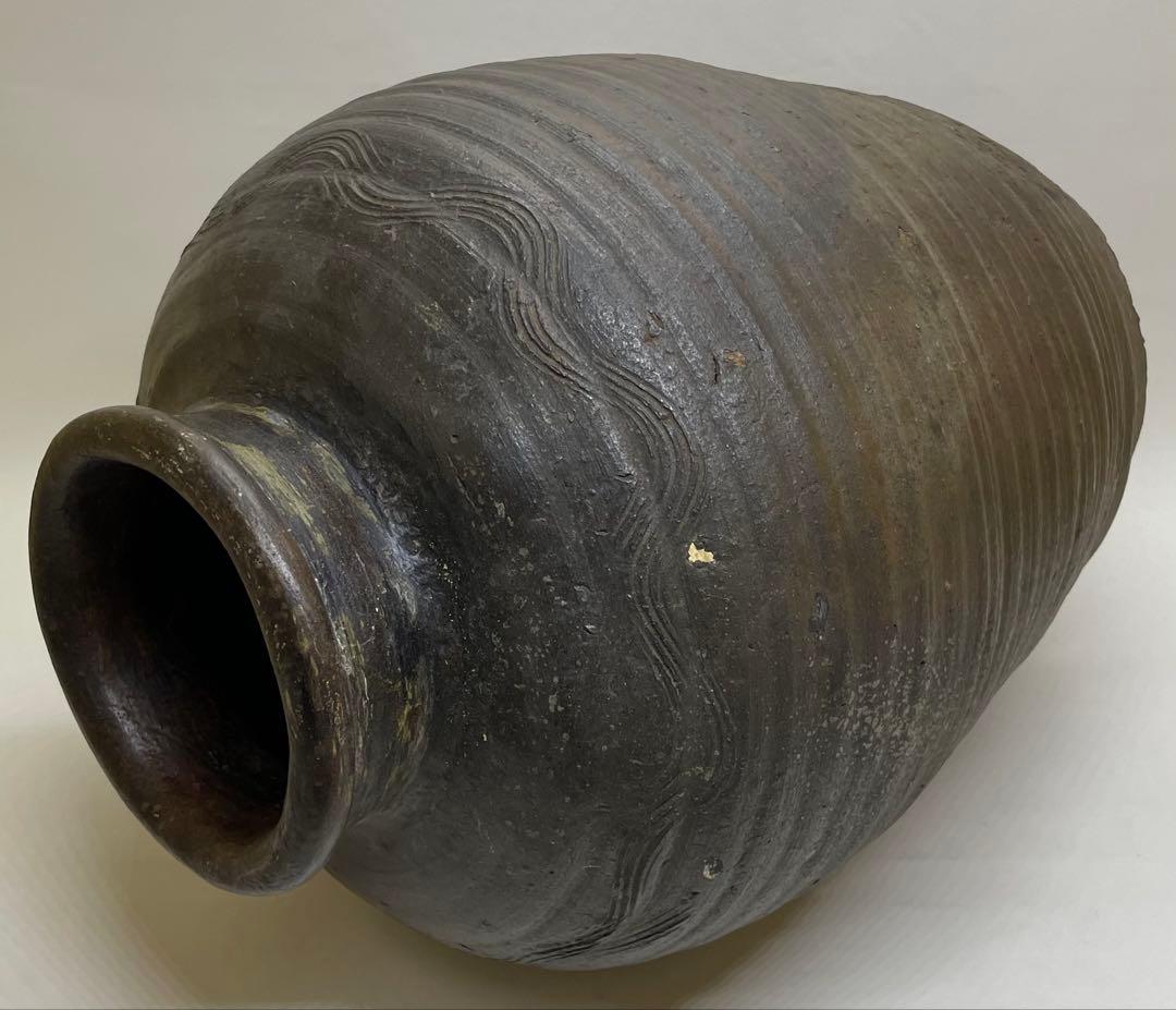 古備前　室町時代　波状文壺　下駄高台　34cm 　　　　　g0133