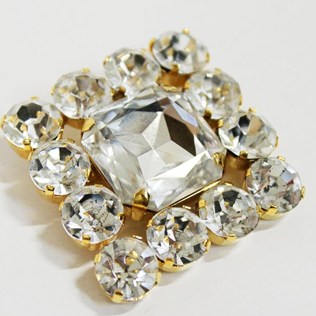 激レア 極美品 セリーヌ ピンブローチ ラインストーン ゴールド CELINE