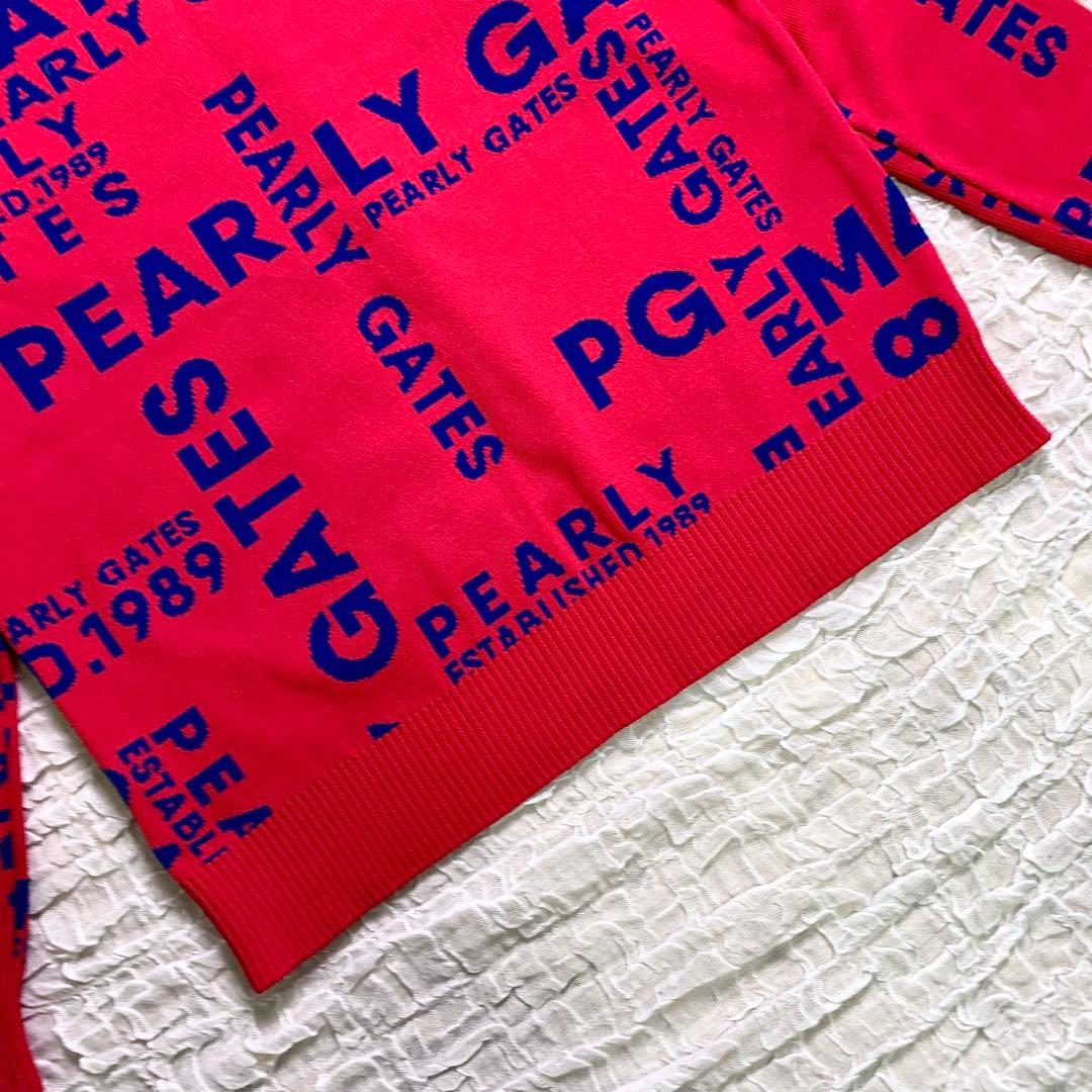 極美品　PEARLYGATES パーリーゲイツ クルーネック　セーター　ロゴ