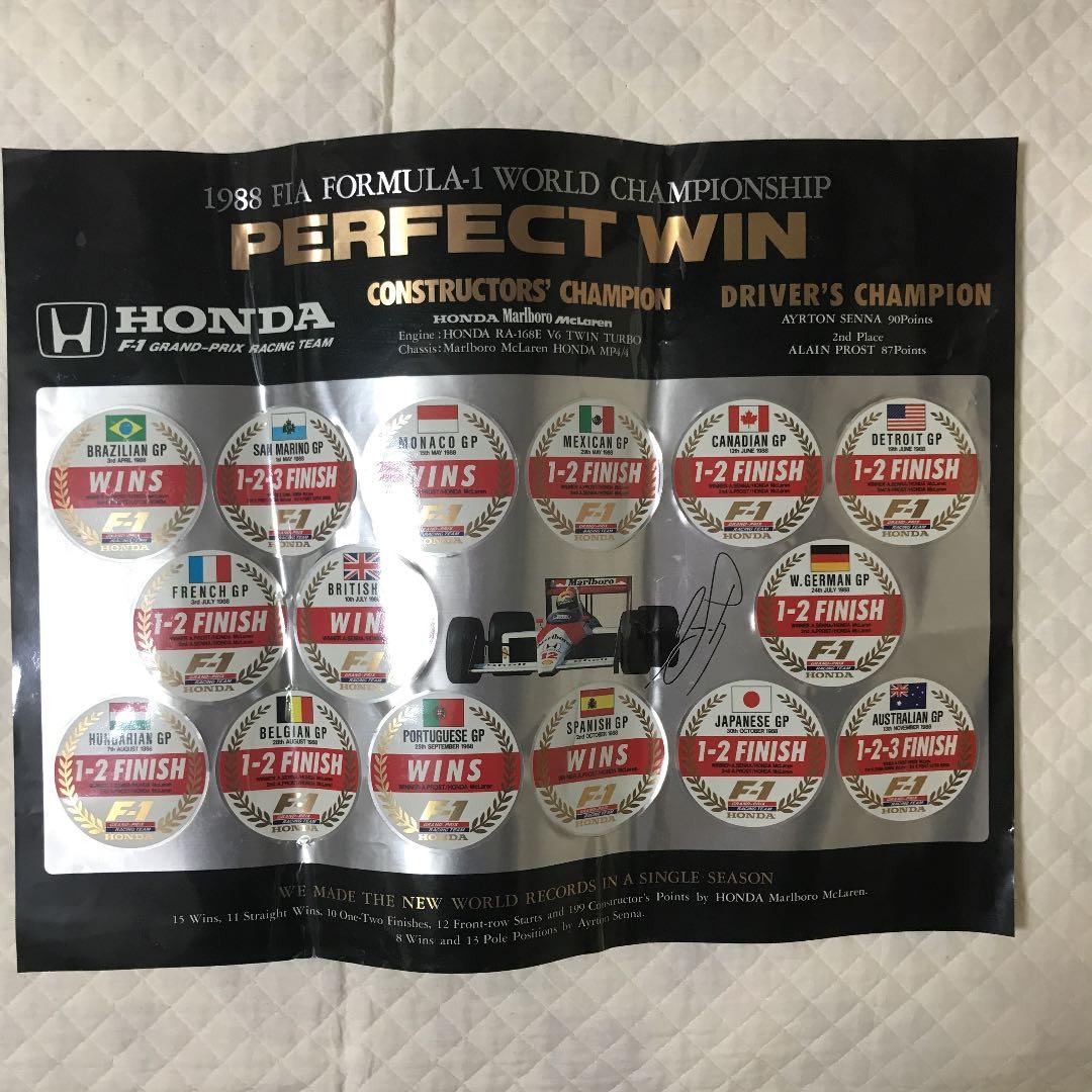 希少全種　HONDA  F1  1988  記念ステッカー