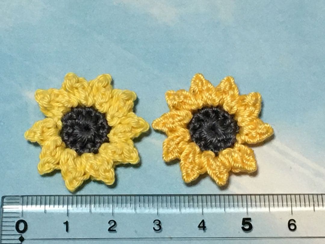 花モチーフ　セット(ひまわり) かぎ編み　モチーフ編み　レース糸　【専用】