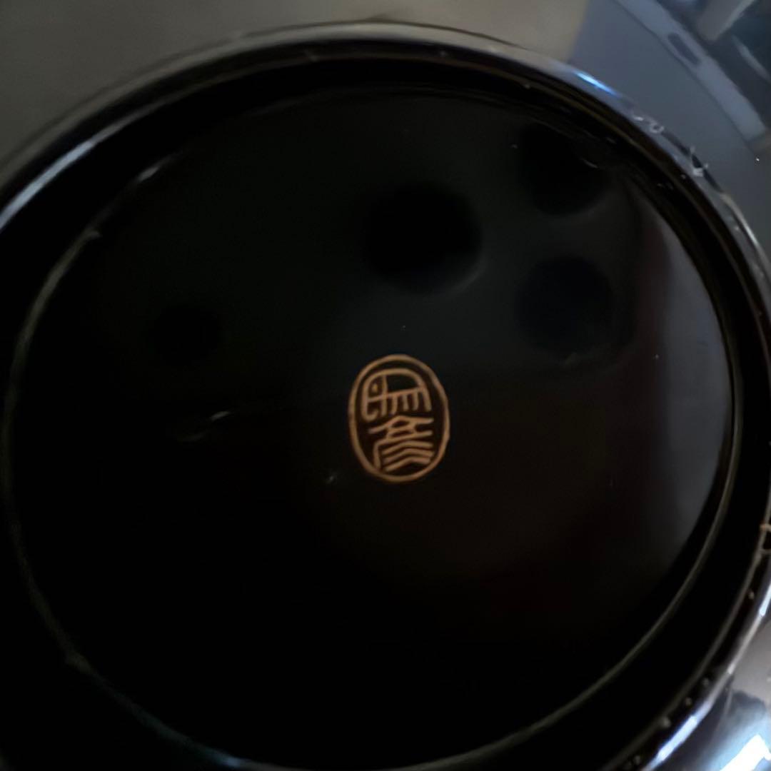 象彦 真黒塗 小丸椀 金蒔絵 昭和初期 吸物椀 5客 お正月 お祝い 新品に近い