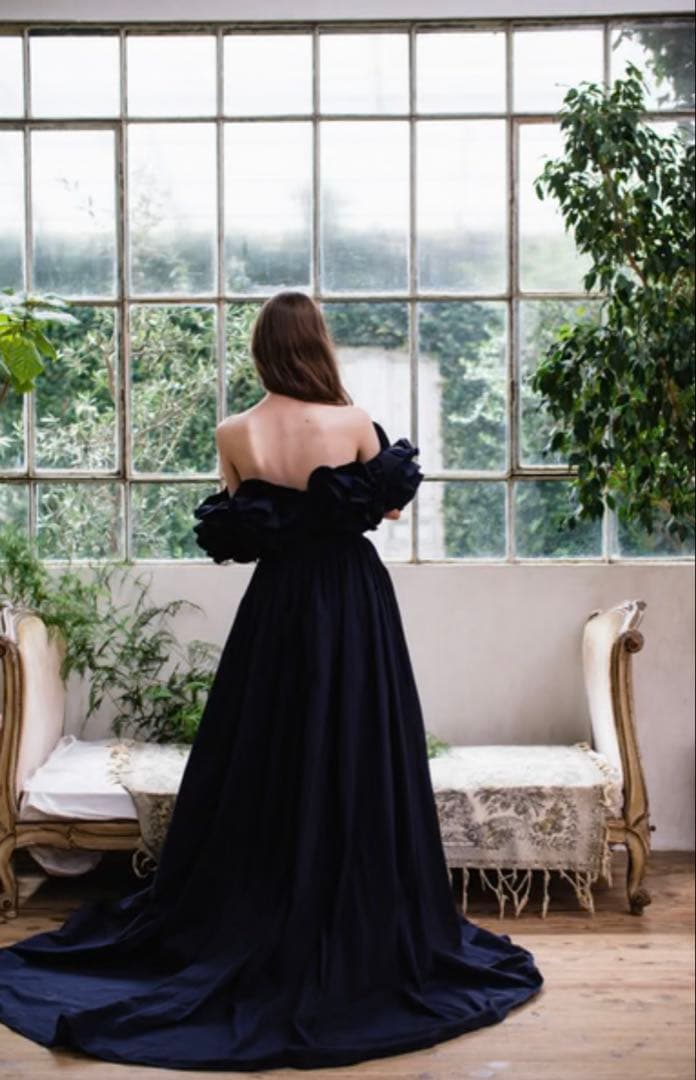 ささ⭐︎美品DRESS PRODUCTION W266ネイビードレス