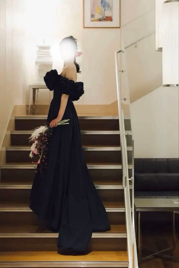 ささ⭐︎美品DRESS PRODUCTION W266ネイビードレス