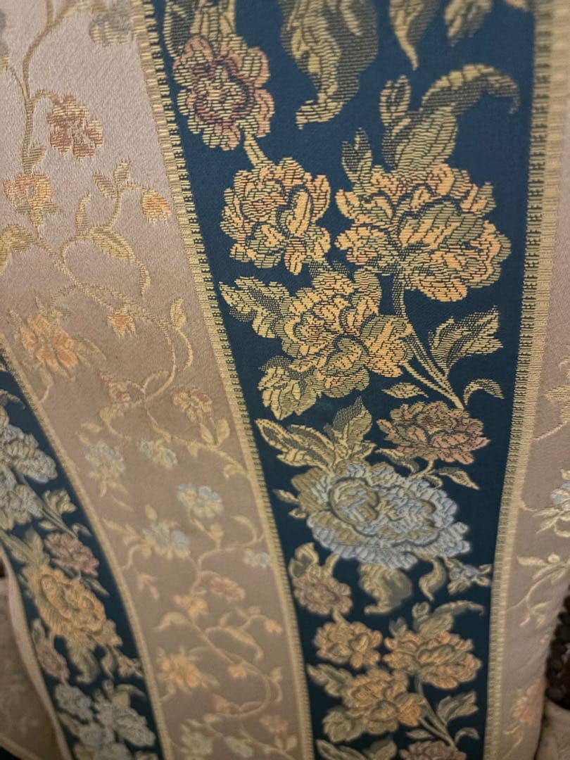 【オシャレ花柄刺繍‼️】アンティークチェア 椅子 猫脚