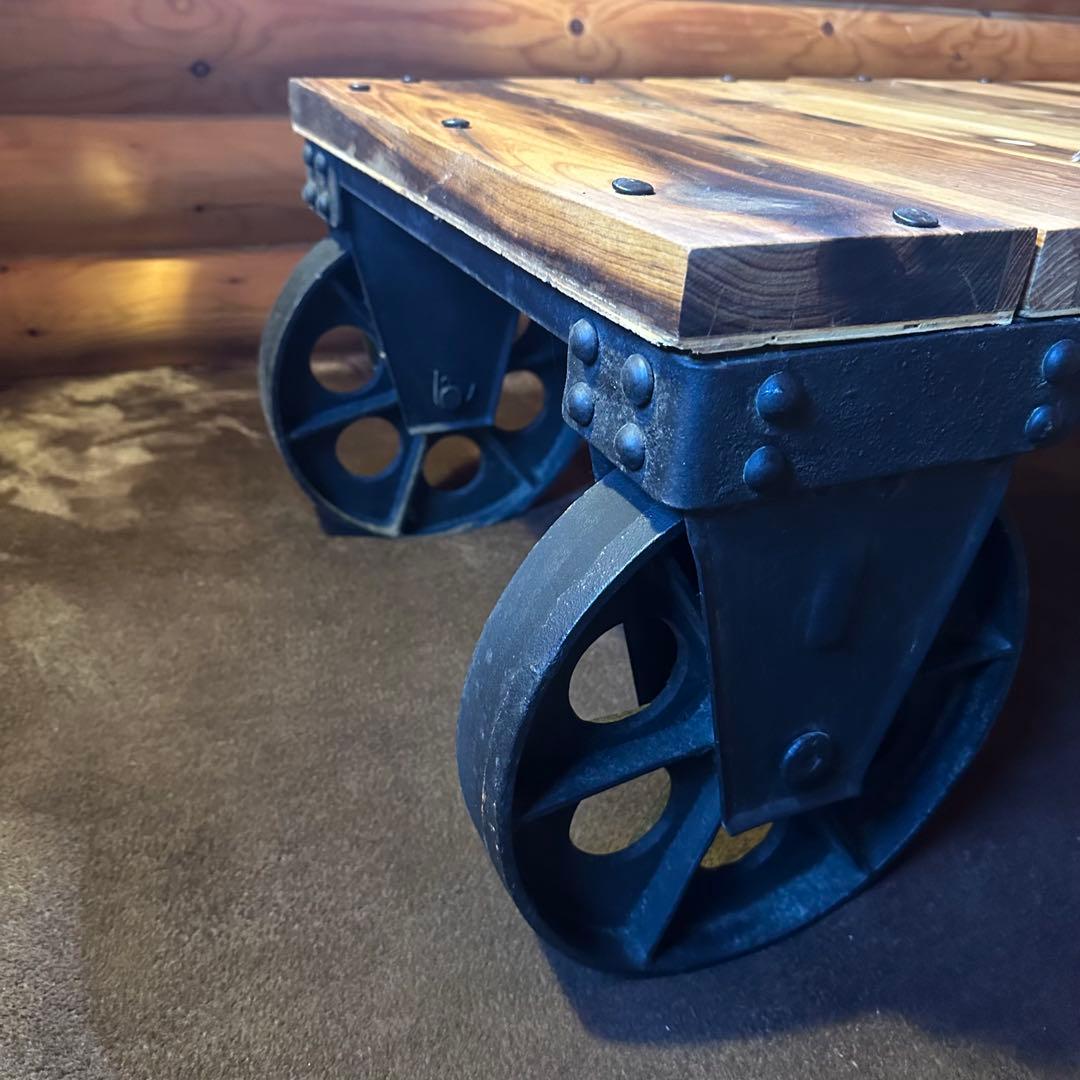 ジャーナルスタンダード 木製テーブル 車輪付き 約51cm x 92cm