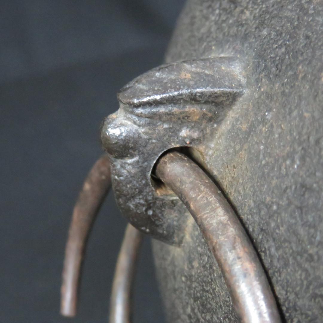 茶釜 木箱 茶道具 真形釜 高橋敬典 人間国宝 共箱 錆