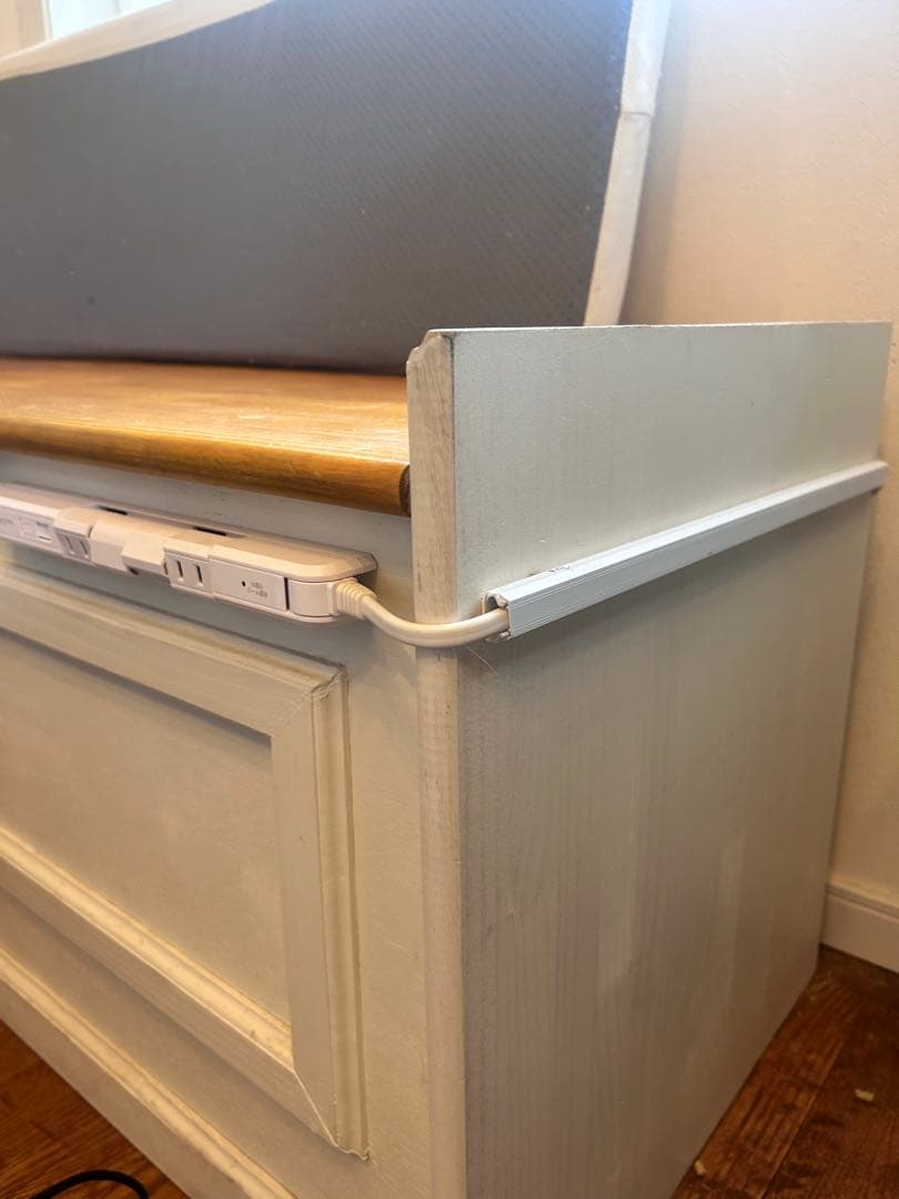 コーナー型収納ベンチ ホワイト（直接引き渡し）