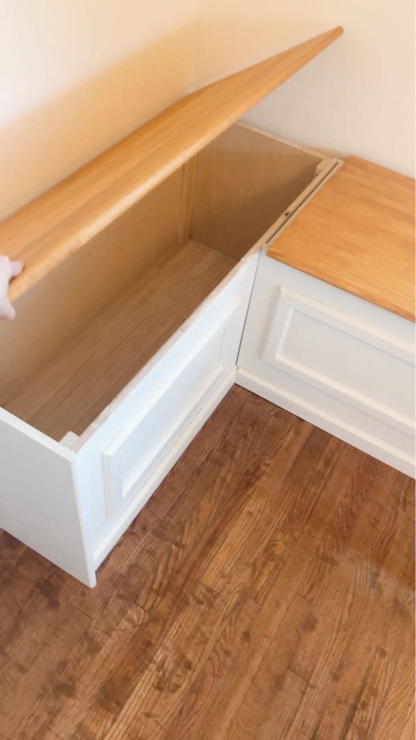 コーナー型収納ベンチ ホワイト（直接引き渡し）