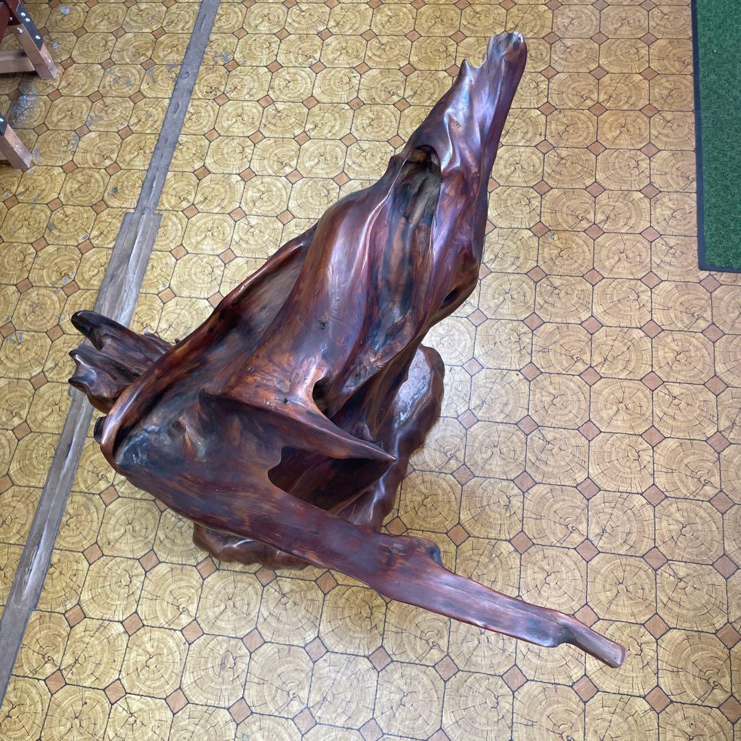 屋久杉　ダークブラウン 木製彫刻 自然形状