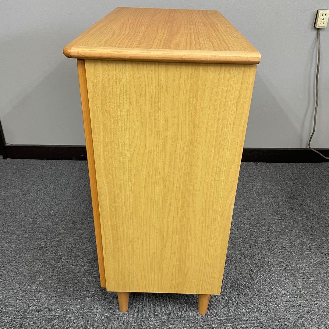 【美品】木製キャビネット ナチュラル 幅70cm サイドボード　北欧風　家具