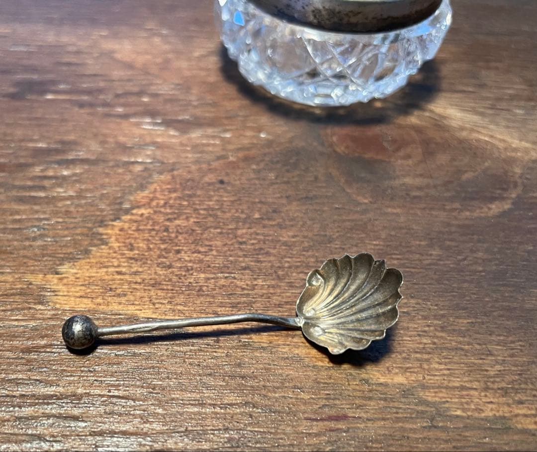 アンティーク カットガラスキャビアポット2個セット