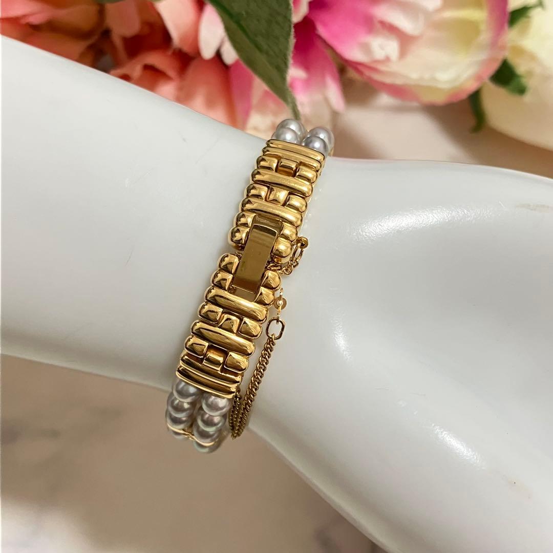 【稼動品】CAMELLIA カメリア レディース パールウォッチ　あこや真珠