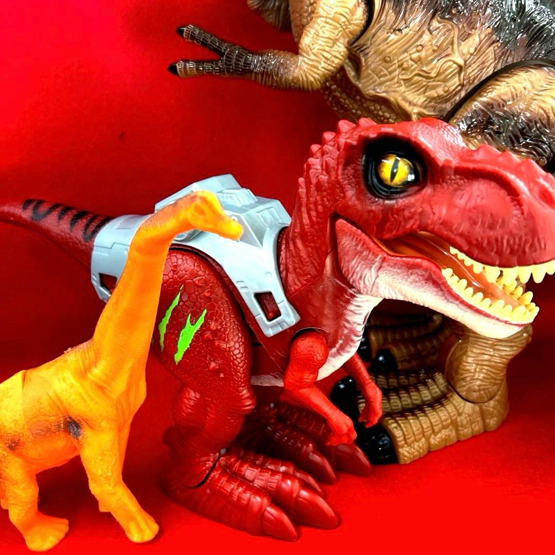 恐竜　フィギュア　60㎝　特大　大迫力　リアル　3体セットプラス頭部　T⑨