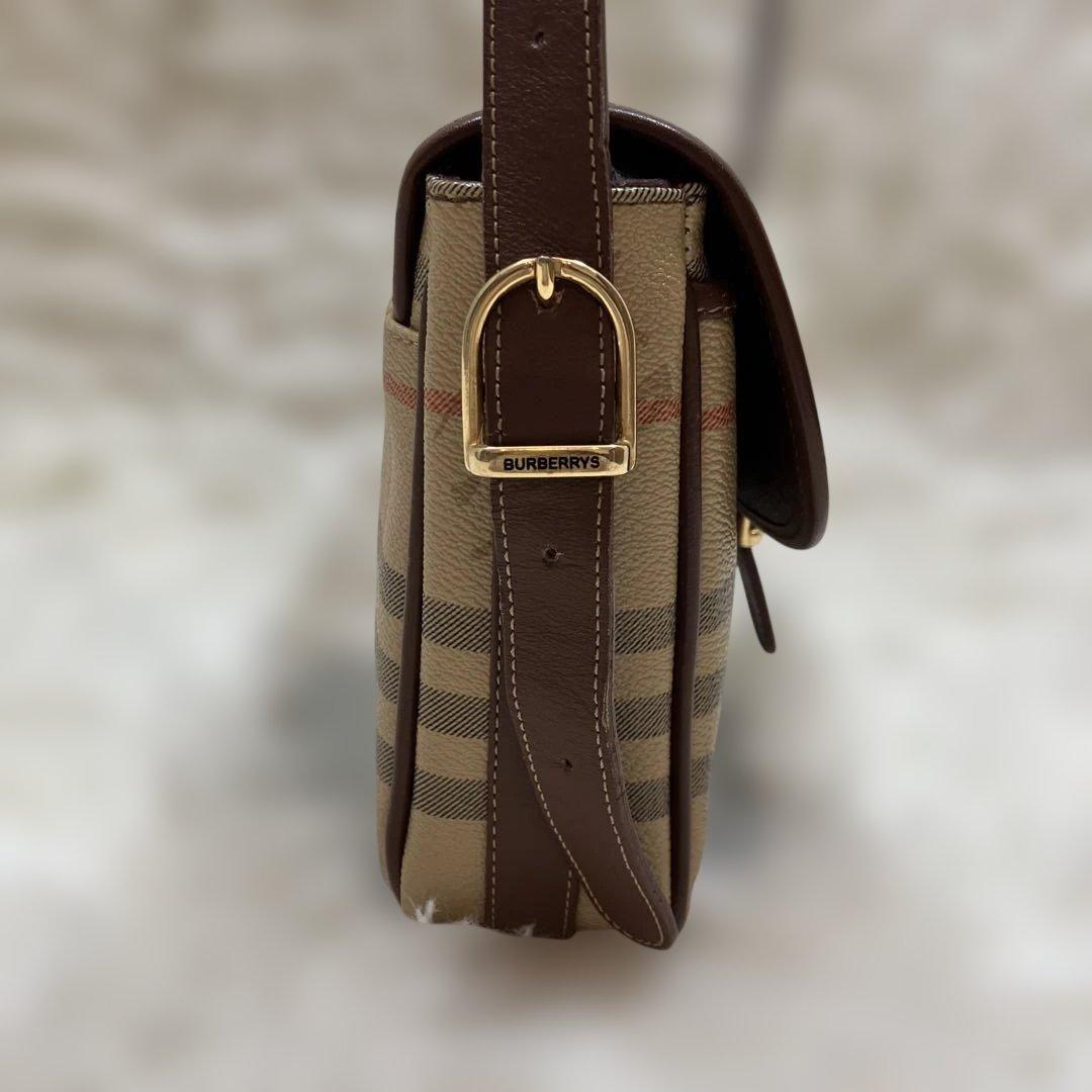 美品 バーバリー ショルダーバッグ ホースロゴ型押し ノバチェック