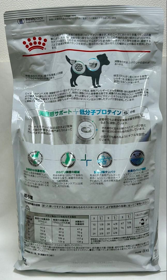 ロイヤルカナン 犬用 満腹感サポート＋低分子プロテイン 小粒 3kg 1袋