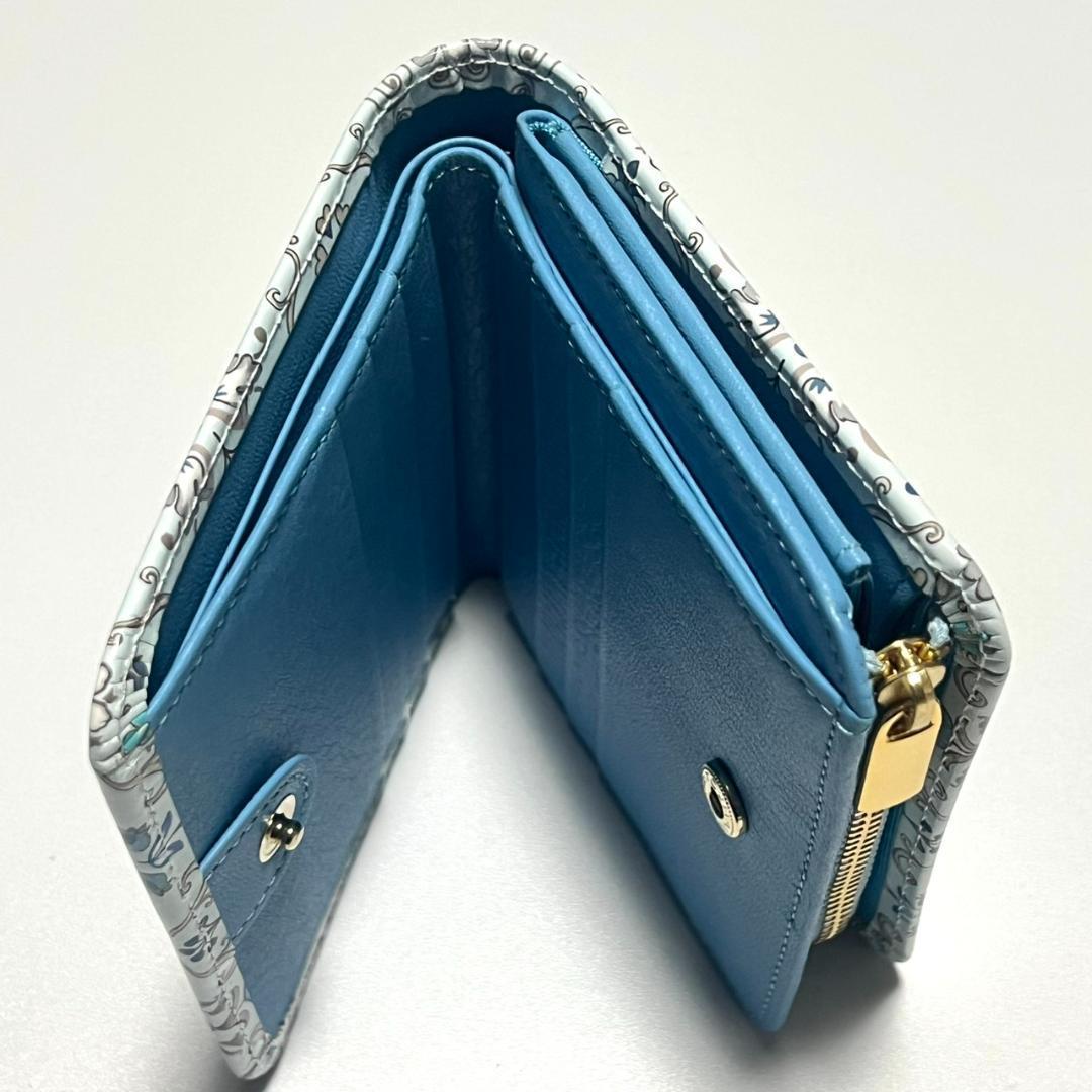 【新品未使用】浅草文庫 シルクロード 友禅染 江戸小紋 二つ折り 財布 日本製