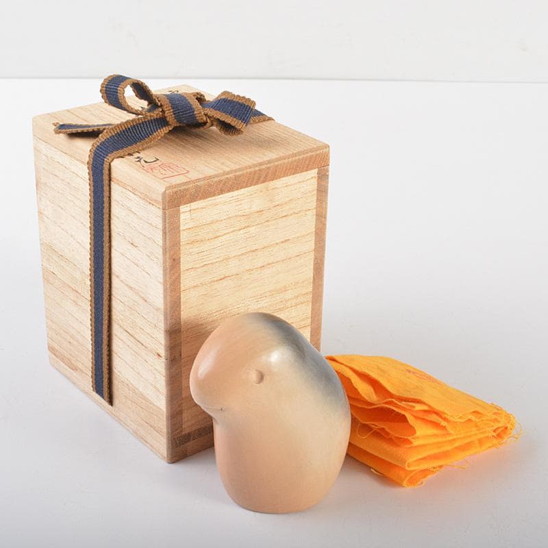 茶道具　雲華焼　山崎宗元作　狗　のし押え　熨斗押　共布共箱　V　R6888