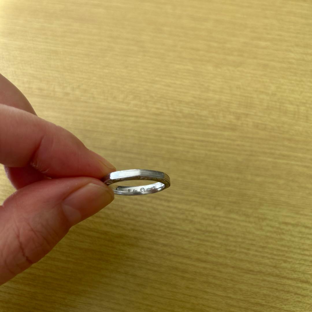 【hum】　ハム　オクタゴンリング　プラチナ　15.5号 訳あり