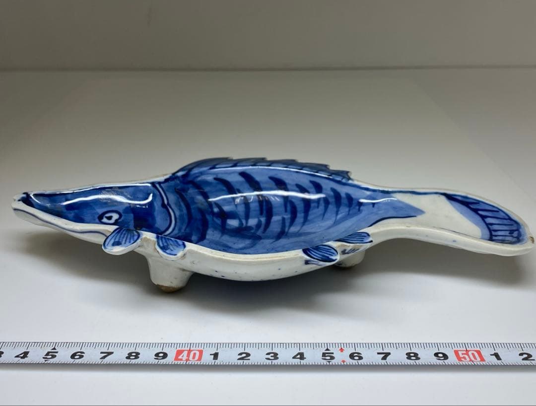 専用　高橋道八　魚型皿　箱付　長さ23.3㎝東Y7-0403☆1Fタサコサ