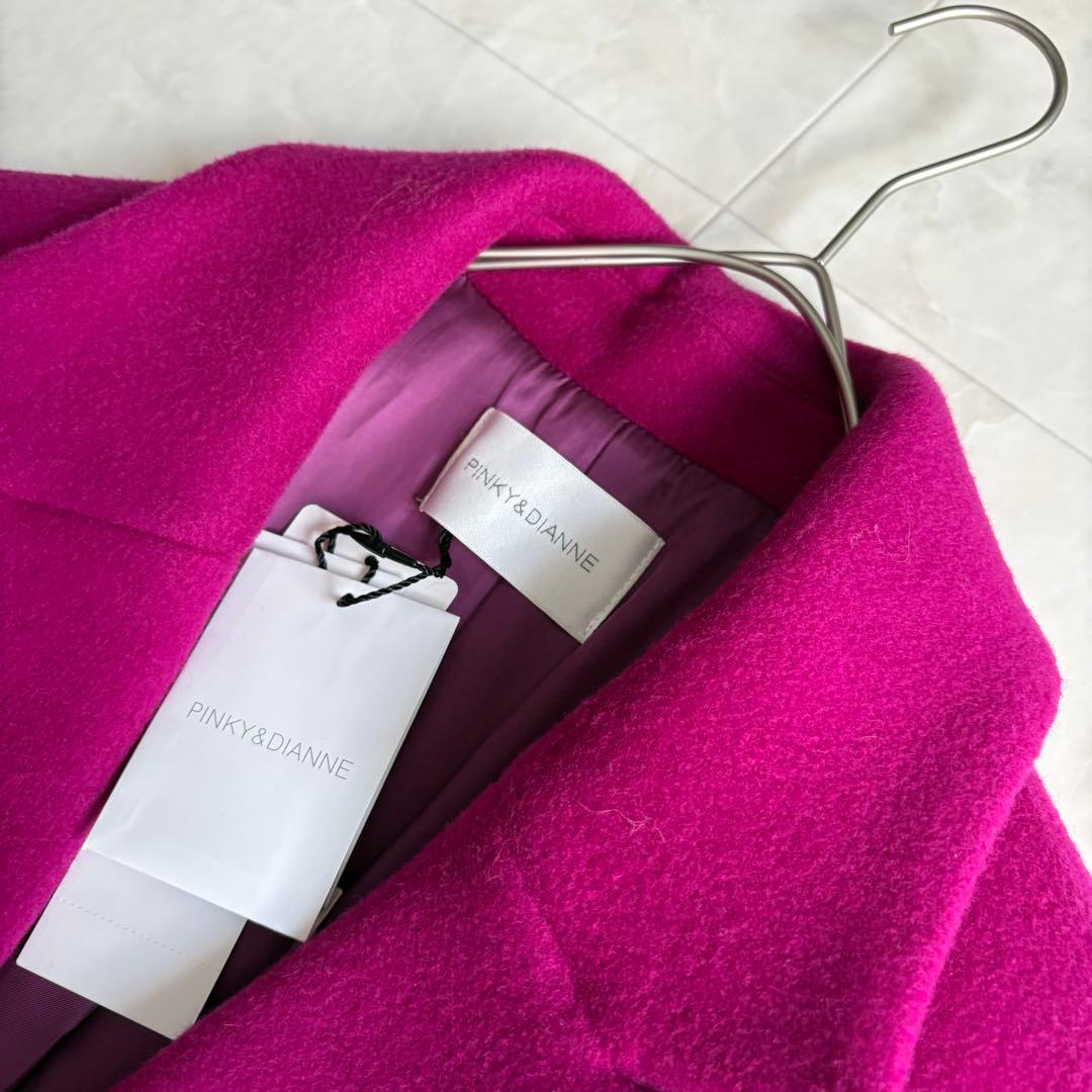 新品タグ付✨PINKY&DIANNE Wビーバーチェスターコート ピンク38