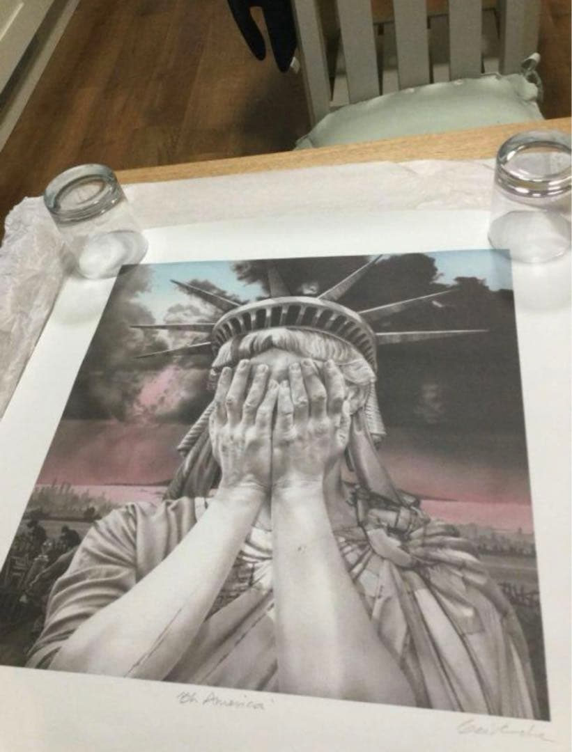 値下げ　Gee Vaucher「OH AMERICA」　額装済み