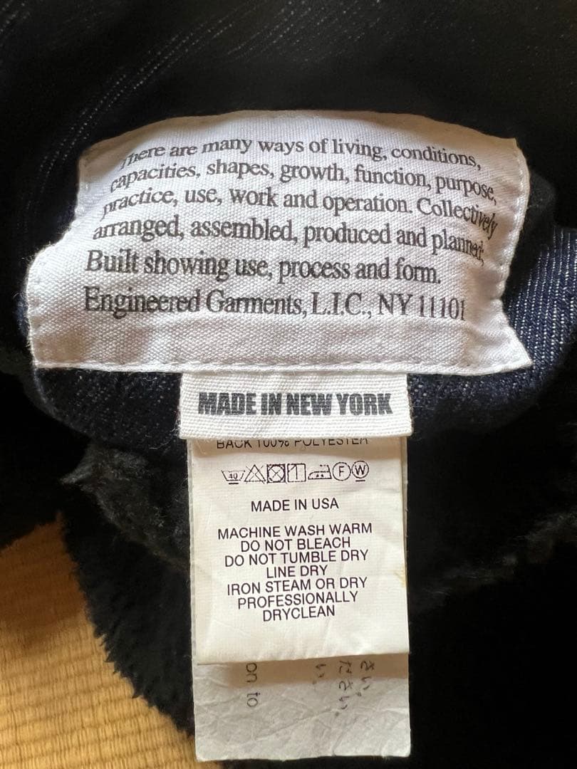 エンジニアードガーメンツ リバーシブルボアデニムベスト L