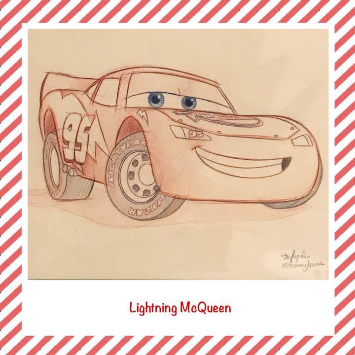 カーズ Art Of Disney 世界に一枚 スケッチ マックイーン 絵画