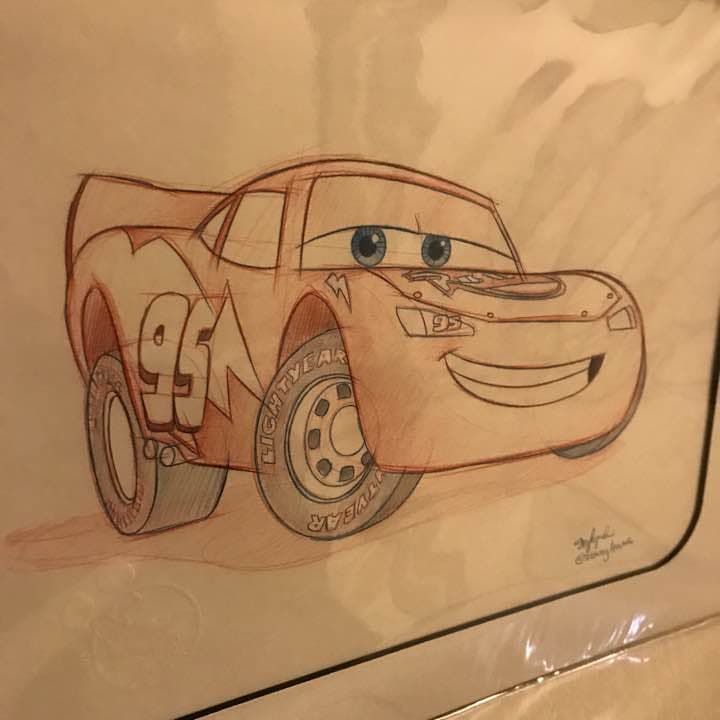 カーズ Art Of Disney 世界に一枚 スケッチ マックイーン 絵画