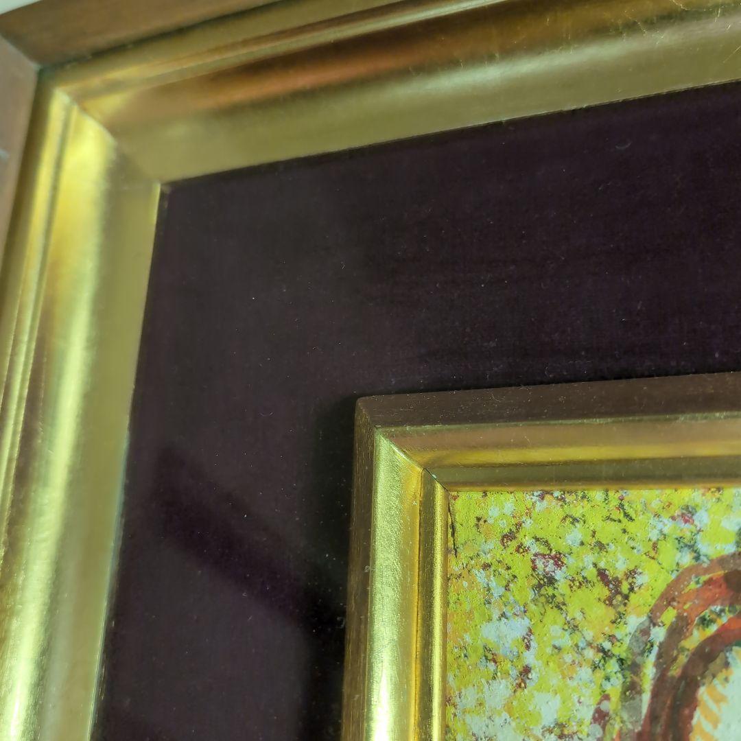 石永皓一郎　人形 金色フレーム 少女人形の肖像　新美術協会会員