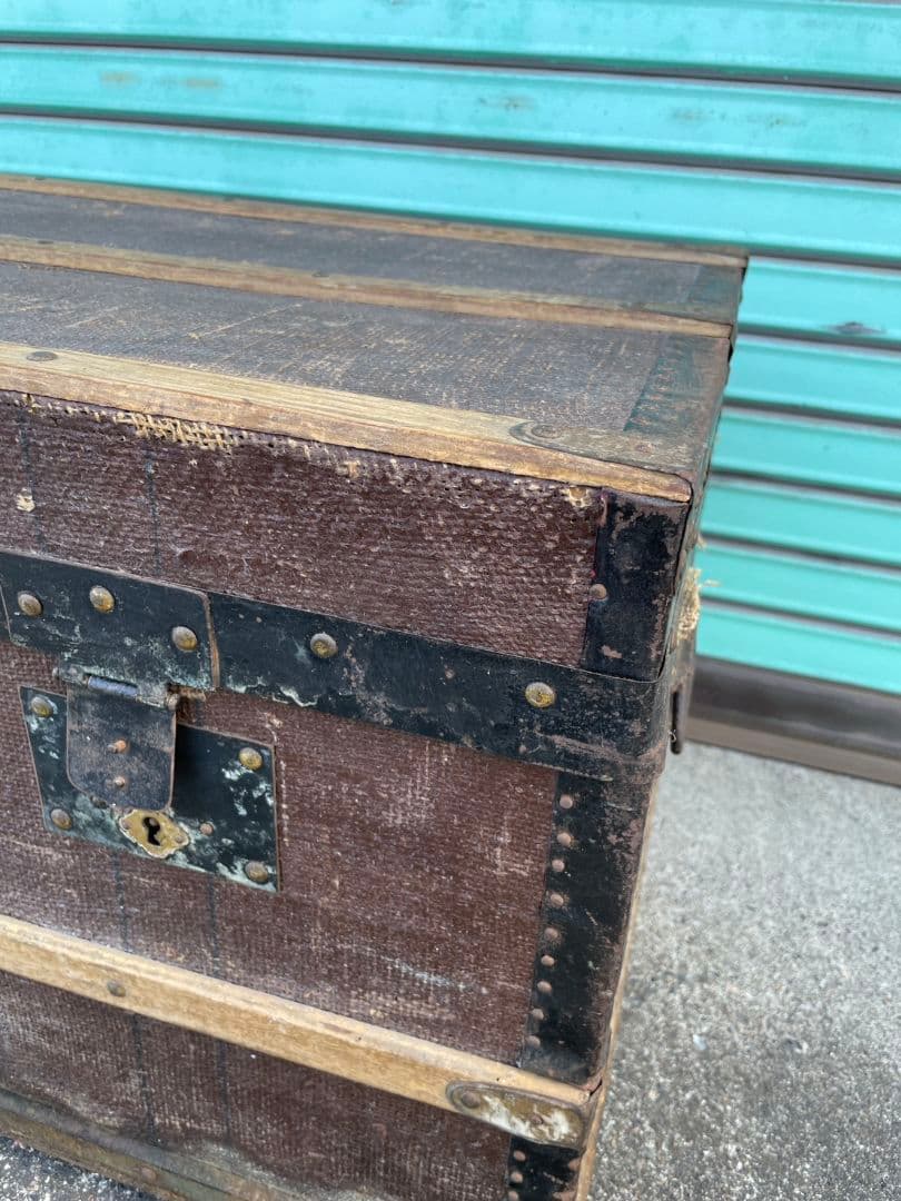 フランスアンティーク トランク テーブル 木箱 収納ボックス 宝箱 ケース