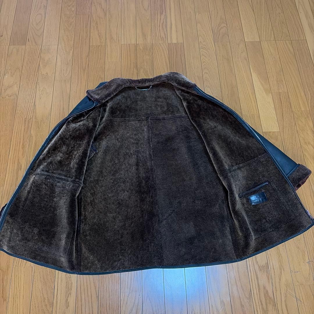 【値下げ】エルメネジルドゼニアのムートンコート　ブラック　イタリア製