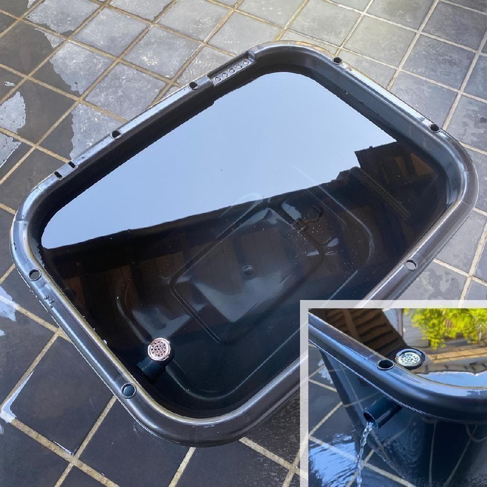 メダカ飼育ケース 35㍑黒x4個 オーバーフロー 金魚飼育容器 メダカ飼育容器