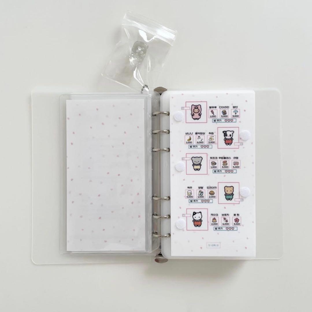 恵美　韓国　バインダー　カバー　貯金　現金管理　リボン　プレート　リフィル