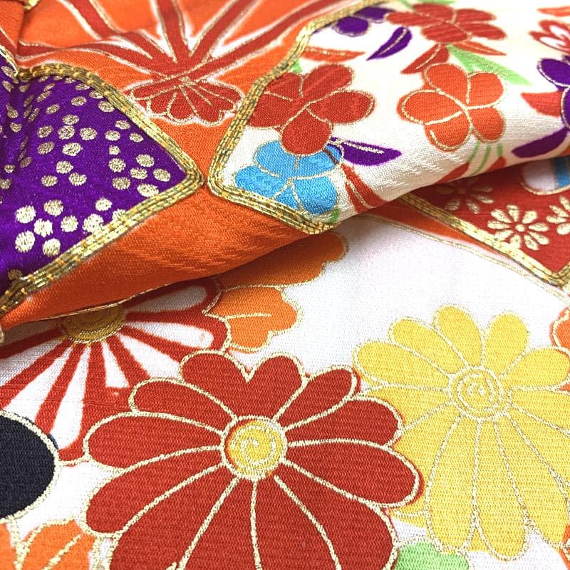 502ag32■七五三 節句 七歳 女児 着物&被布&長襦袢 扇■状態良好