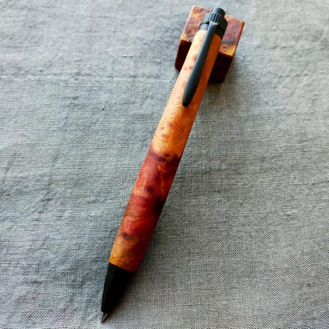 台湾楠瘤　ハンドメイド　木軸ボールペン　G2　天然木　ブラック
