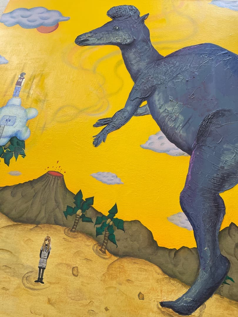 ◆値下げしました【真作】北條菜津子『未来からの来訪者』2008年 油彩 アクリル