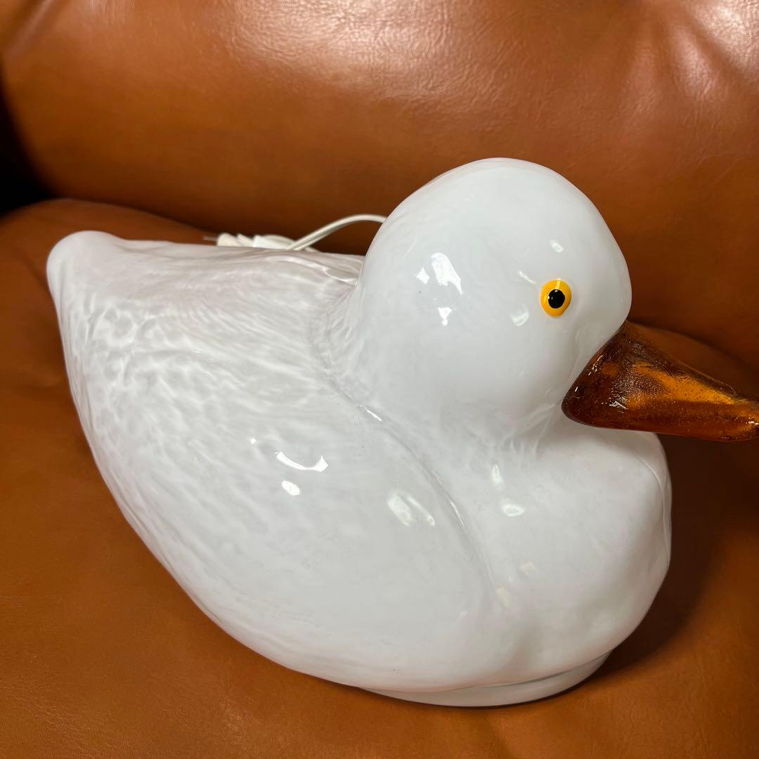 希少　当時物　アヒルスタンドライト 乳白色　ガラス 照明　ランプ