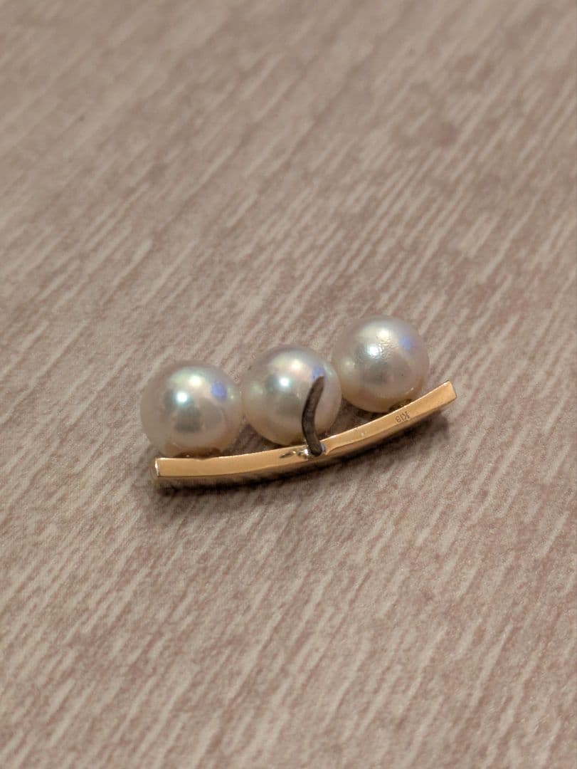 K18 真珠 3つのブローチ