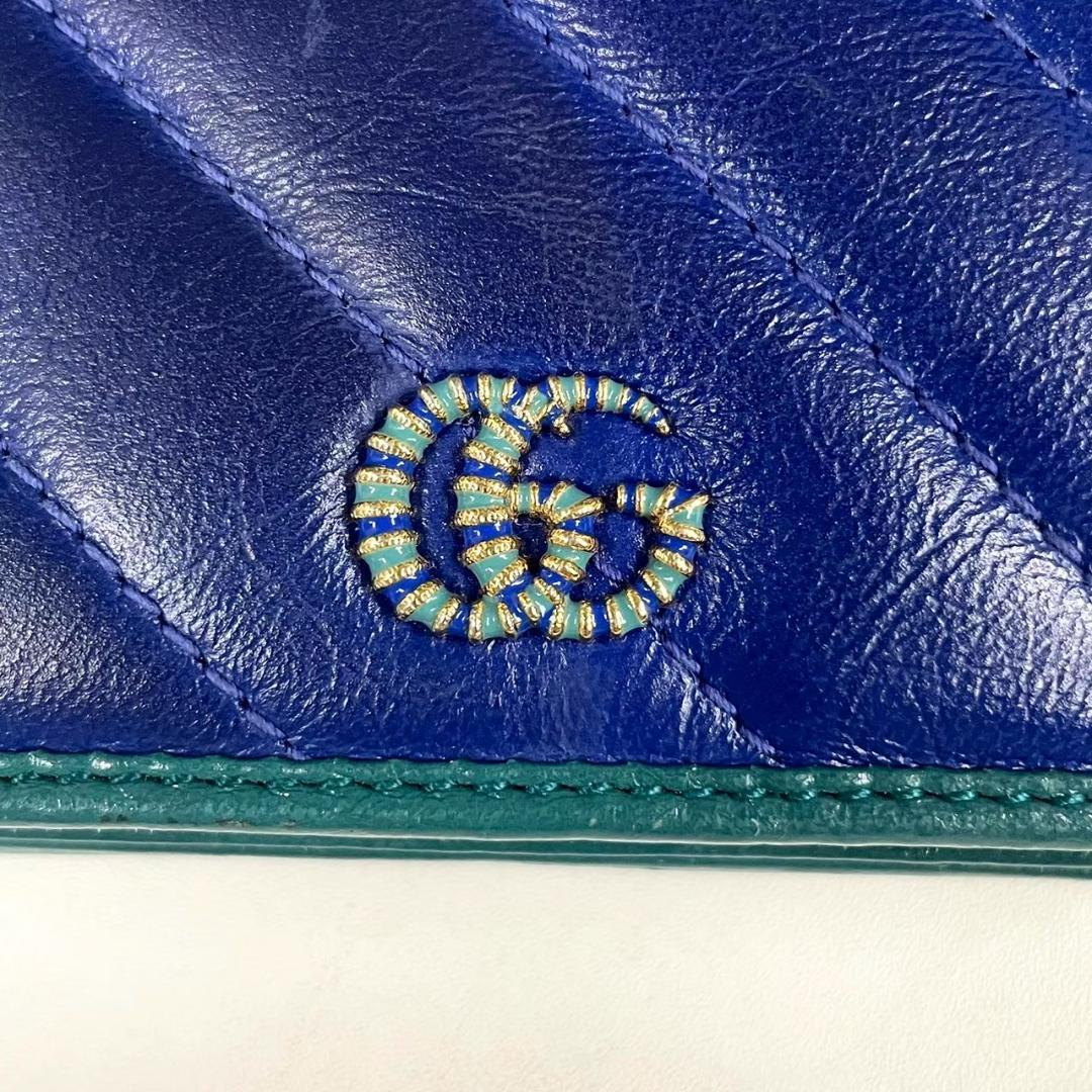 GUCCI グッチ GGマーモント 二つ折り財布 カーフレザー