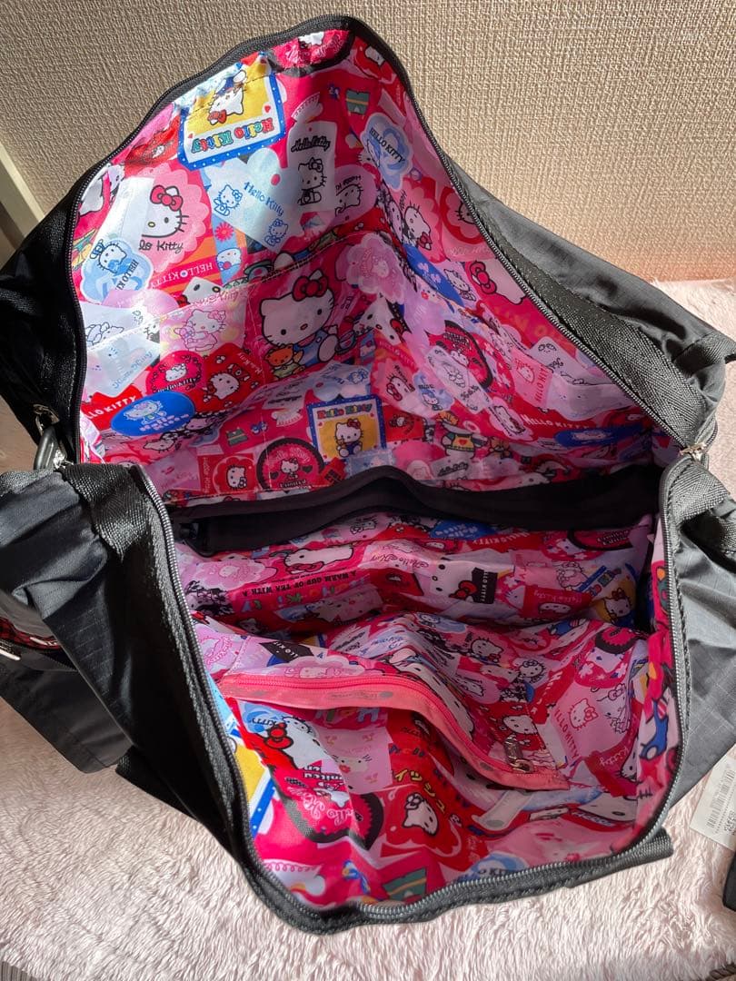 LeSportsac Hello Kitty ボストンバッグ ブラック 大きめ