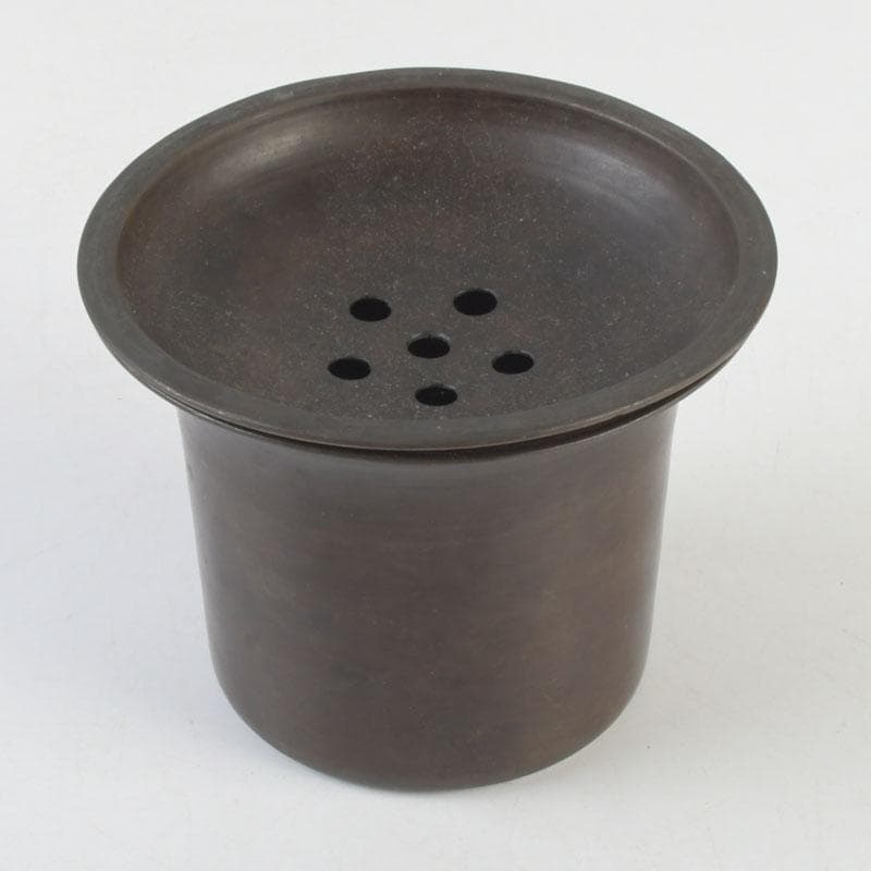煎茶道具　古銅　茶こぼし　建水　V　9642